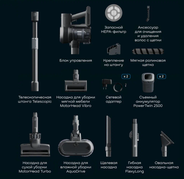 Вертикальный пылесос MultiClick PRO Telescopic Aqua+ — изображение 3